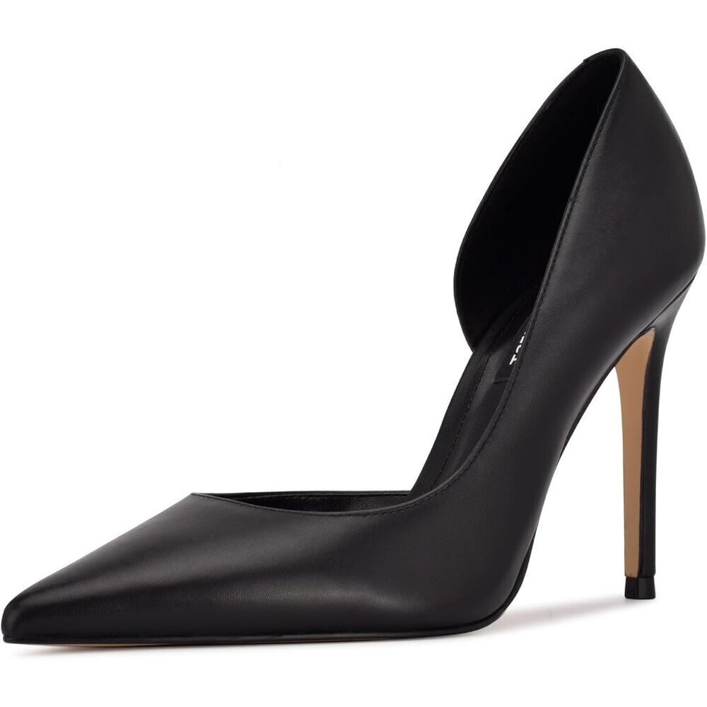 Nine West Women Black Polyurethane Closed Pointed Toe Stiletto Heels Pumps